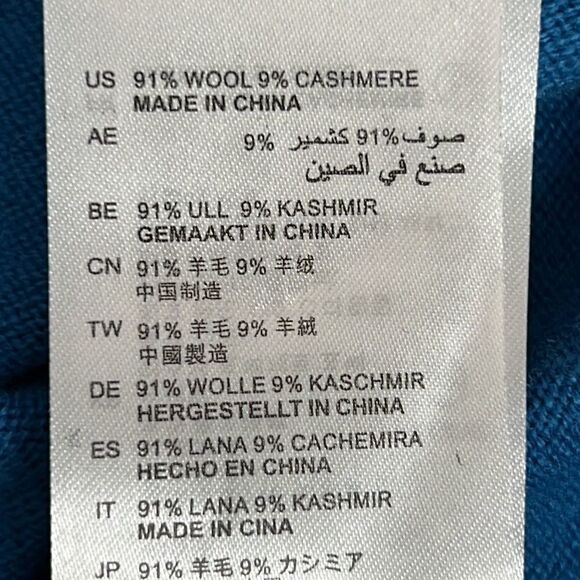 NWT SANDRO sweater short sleeves wool/cashmere blue knotted on the side S - Picture 13 of 13